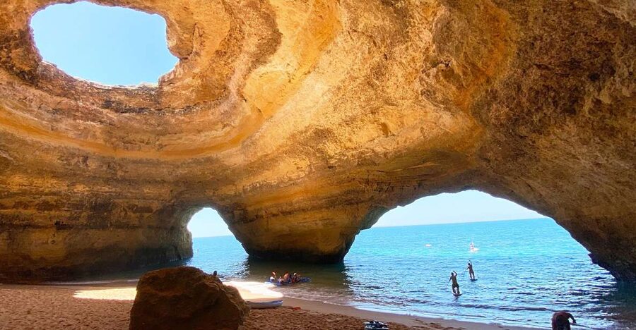Albufeira: Benagil Caves & Dolphin Watching Speed Boat Tour - Entering Benagil Cave