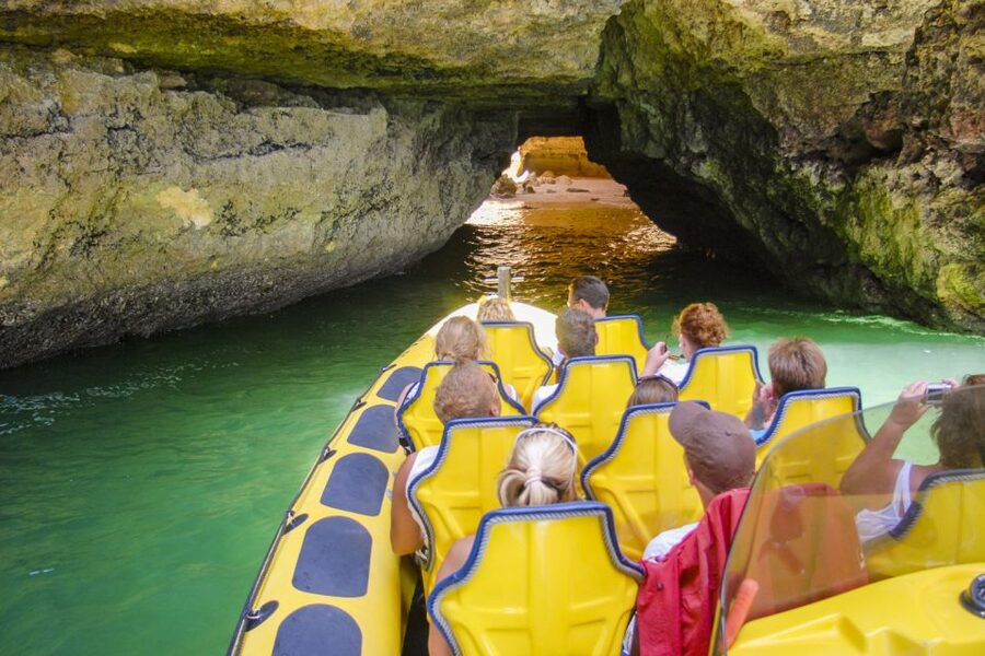 Albufeira: Benagil Caves & Dolphin Watching Speed Boat Tour - From Albufeira Marina to the open sea