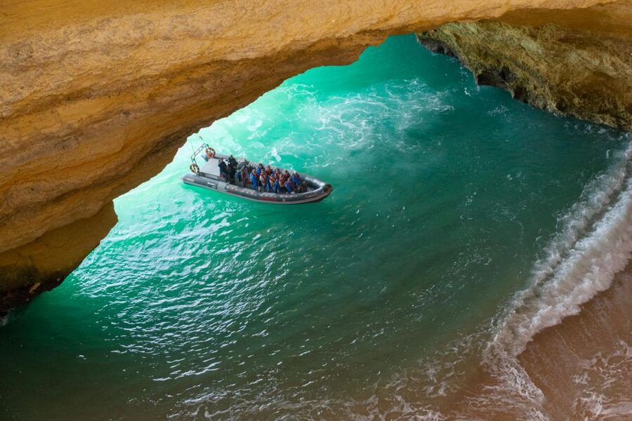 Albufeira: Dolphins & Benagil Caves RIB Tour - Searching for dolphins in their natural habitat