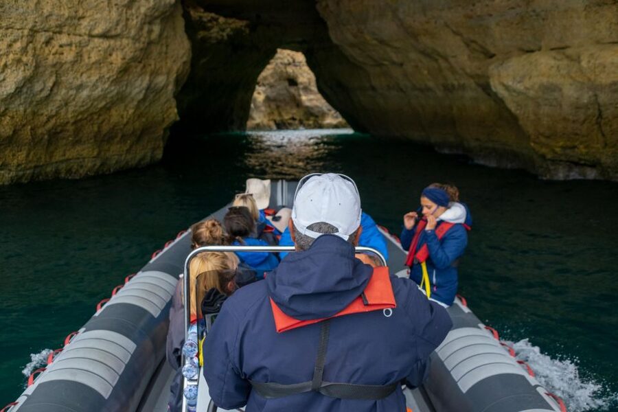 Albufeira: Dolphins & Benagil Caves RIB Tour - The 20-minute speedboat run sets the tone