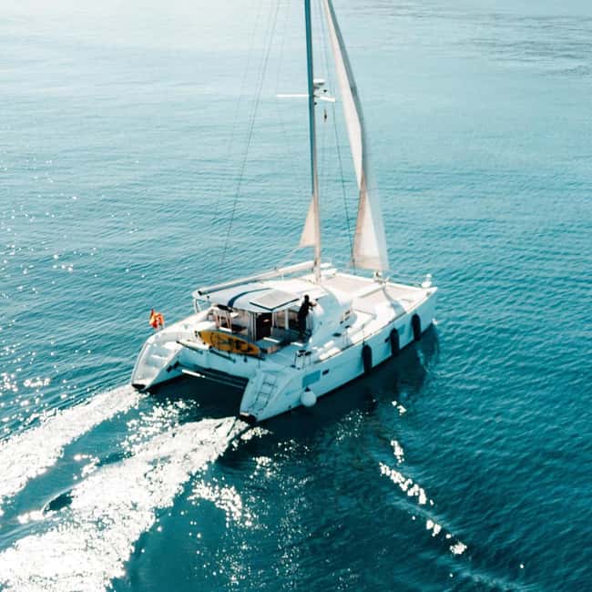 Benalmádena: Catamaran with dolphin watching and drinks - A private Costa del Sol boat day