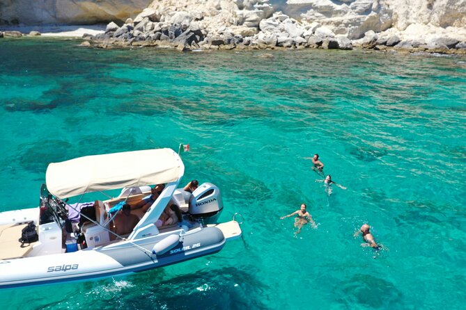 Cagliari Boat Tour 4 Stops .Possible Sighting of Dolphins - Cala Fighera and the coast near Sella del Diavolo