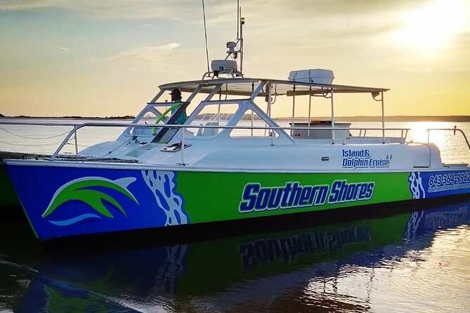 Catamaran Dolphin Cruise in Myrtle Beach with Barrier Island Stop - Dolphin watching near shrimp boats