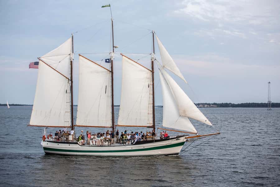 Charleston: Schooner Sailing Harbor Tour & Dolphin Watch - Setting out from Aquarium Wharf