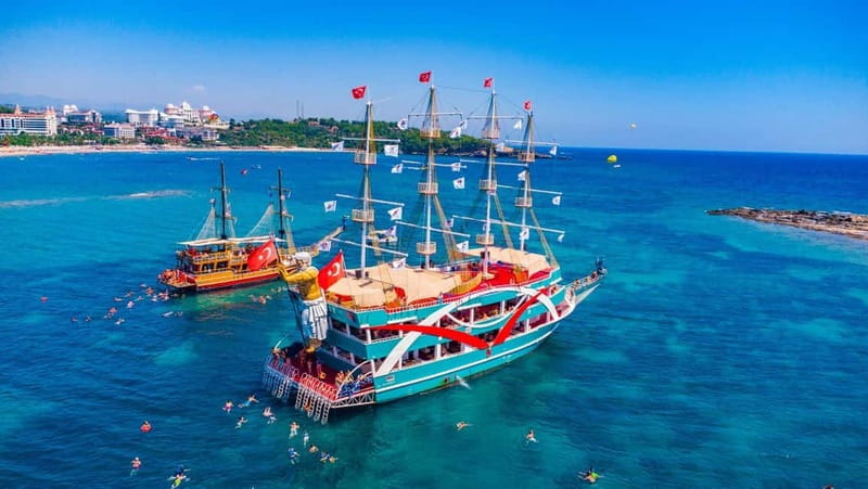 City Of Side: Dolphin Island Boat or Side Boat Tour Options - Grilled chicken lunch and onboard spending