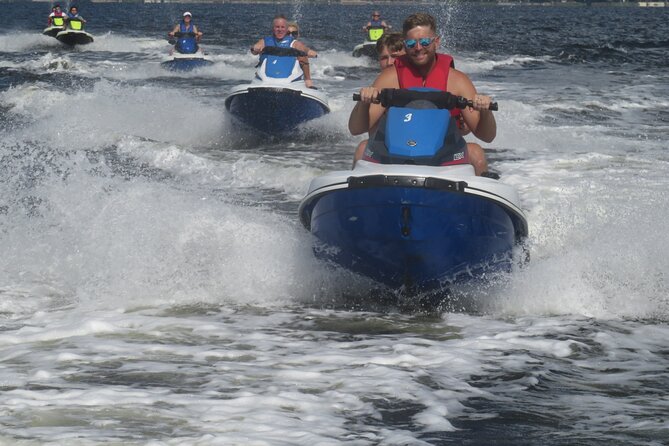 Crab Island Dolphin Jet Ski Adventure - Riding double: fun for some, tiring for others