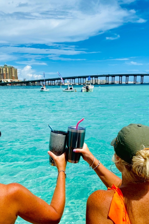 Destin: Private Charter to Crab Island with Dolphin Sighting - Paddleboards and a floating mat for easy water time