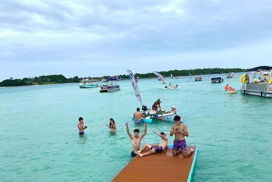 Destin: Sunset Crab Island & Dolphin Tour on Tiki Vessel - Captain, safety, and comfort