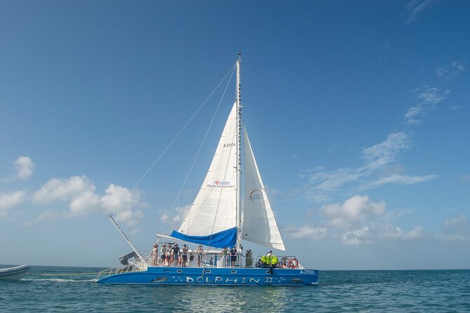 Dolphin Catamaran Snorkel and Sail with Open Bar - Setting sail from the Hyatt Regency beach