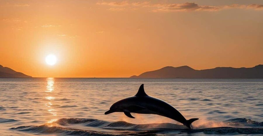 From Cagliari: sunset dolphin watching tour - Leaving Cagliari with the city behind you