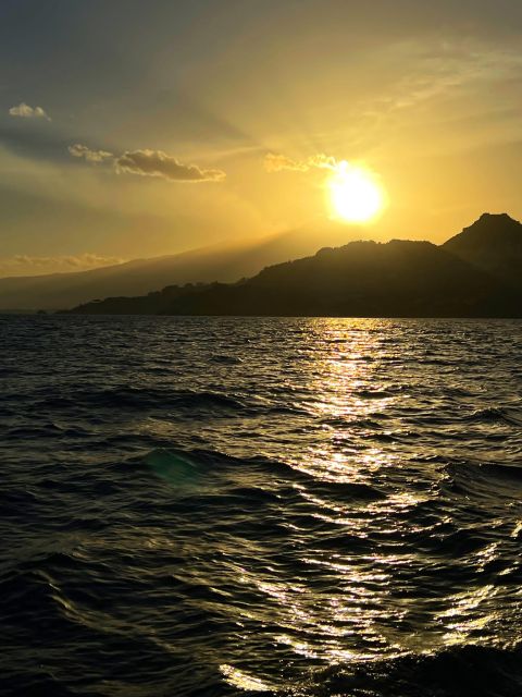 Giardini Naxos Taormina: Dolphin Watching Sunset Tour - Sunset views toward Mount Etna