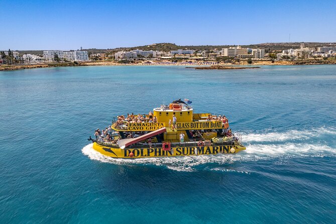 Glass Bottom Boat Dolphin Cruise to Blue Lagoon and Turtle Cove - Cape Greco brings the best scenery