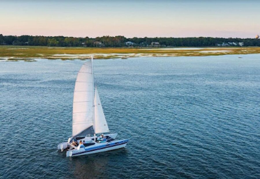 Hilton Head: Private Dolphin Day or Sunset Catamaran Sail - Setting out from the G dock