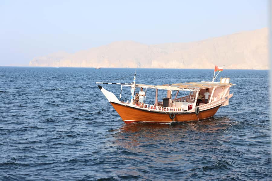Khasab: Dhow Cruise with Lunch, Dolphin Watching& Snorkeling - The first hour: cliffs, coves, and open water