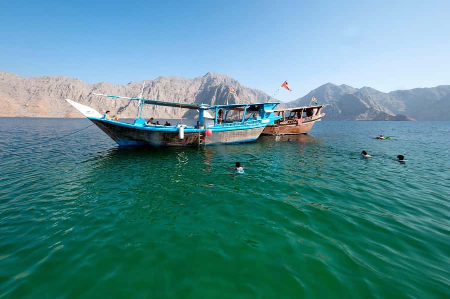 Khasab Musandam |Telegraph Island |Dhow Cruise | Dolphins - Setting out from Khasab Port at 10:00 AM