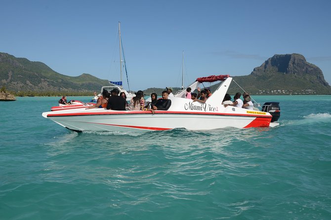 Ocean Swim with Dolphins - Crystal Rock with Le Morne behind it