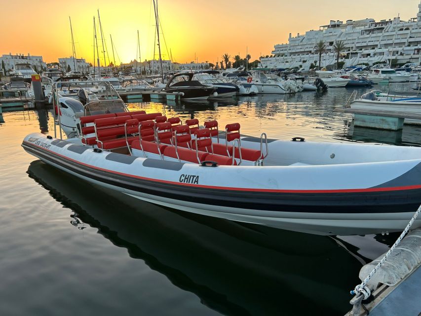 Quarteira: Algarve Coast, Caves and Dolphin Watching Cruise - Leaving Vilamoura Marina for the open coast
