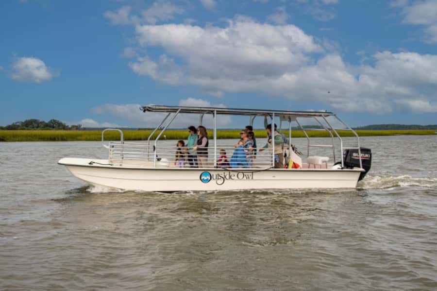 Savannah: Dolphin Spotting Eco Tour with Experienced Captain - Heading downstream past Port Terminals