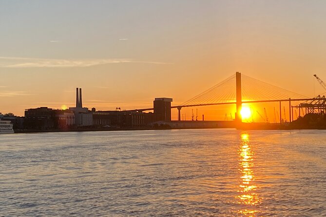 Sunset Dolphin Eco Tour - The Talmadge Bridge and Savannah’s working port