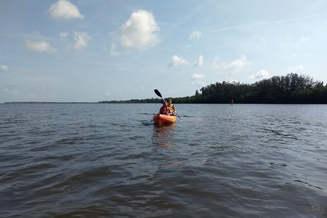 Sunset kayaking tour at Manatee Cove with Manatee & Dolphin sightings - The island stop and the final sunset