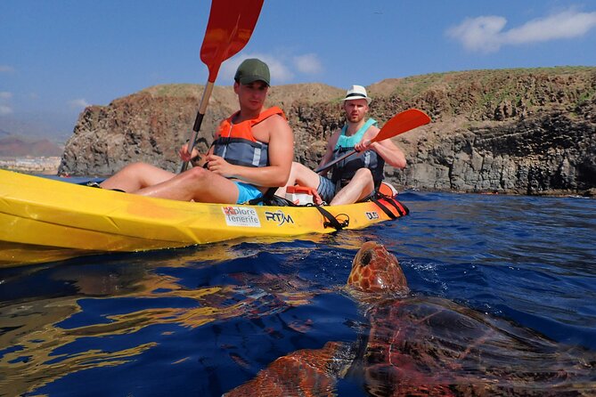 Tenerife: Turtle & Dolphin Kayak Tour with Snorkel & Wetsuit - Paddling beneath the Guaza Mountains